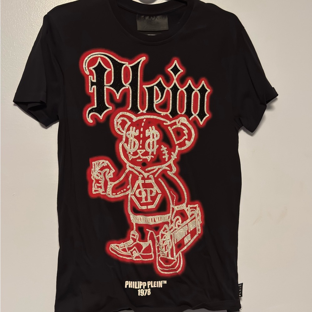 Philipp Plein Black Tee with Red Graphic